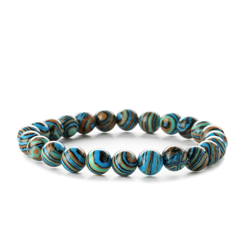 Pulseras de piedra volcánica de malaquita de 8 mm de colores al por mayor